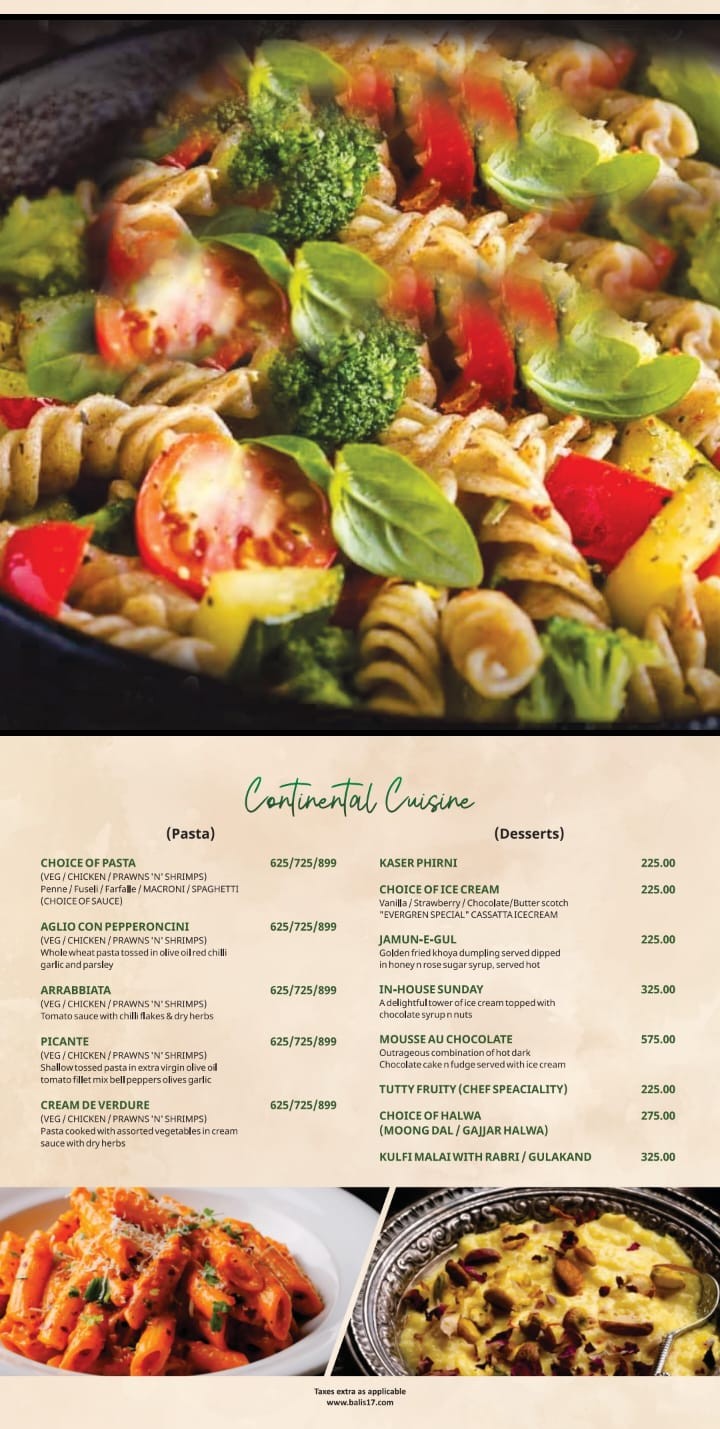 Continental Cuisine